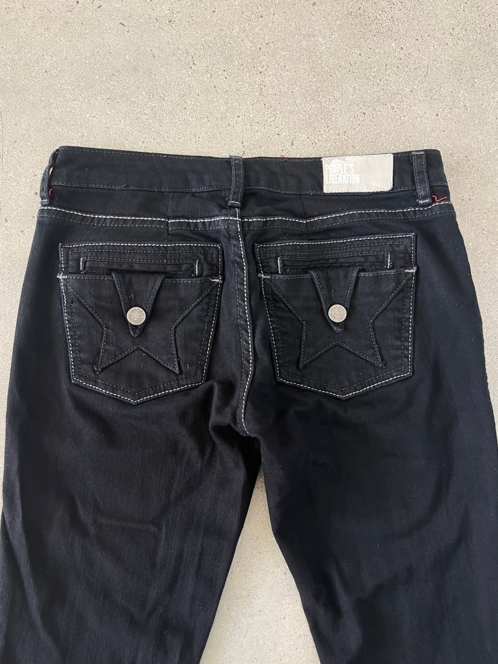 People's Liberation Black Star-Stitch Back Pocket Jeans